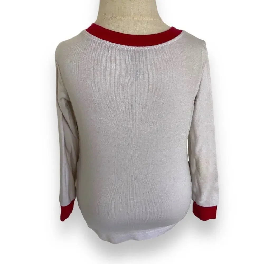 Gymboree Unisex Pajamas Sz 4 Gymmies‎ Howl-idays 2 Pc Red Gray White Dogs